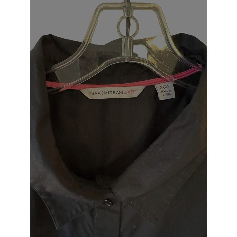 Isaac Mizrahi Live! Women's Long Sleeve Woven Black Tunic Blouse Size 20W - Picture 8 of 8